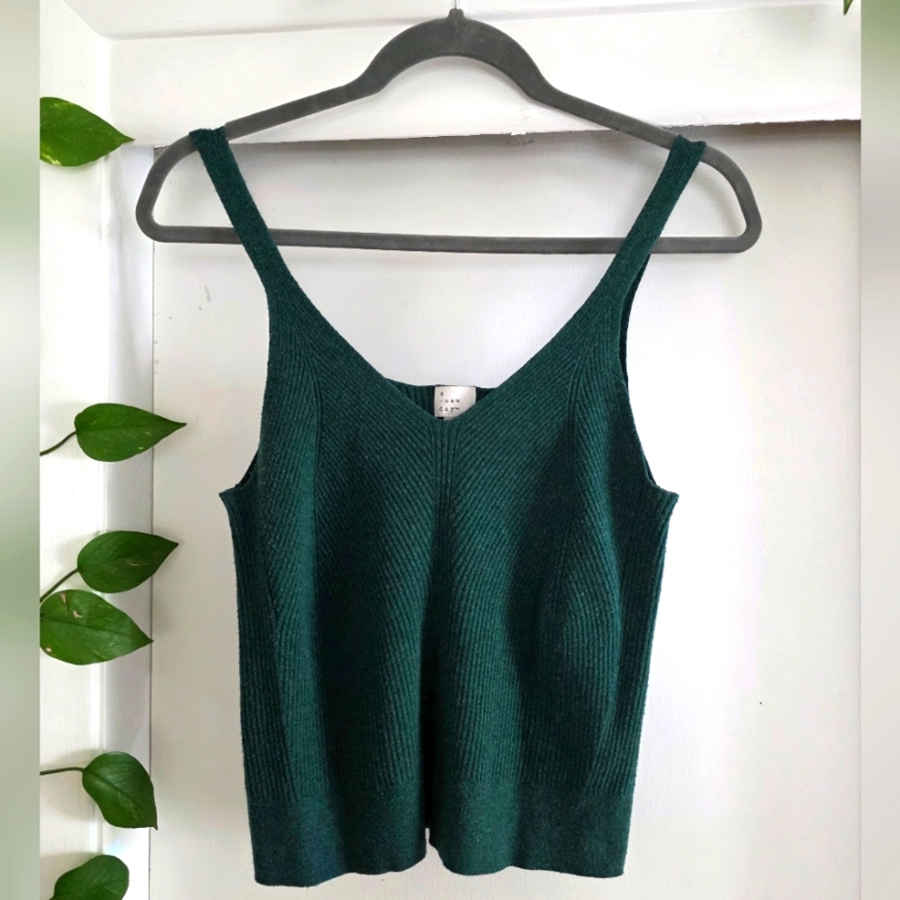 a new day Dark Green Knit Tank Top